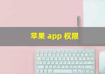 苹果 app 权限